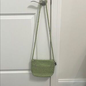 Lina Sage Woven Crossbody Bag